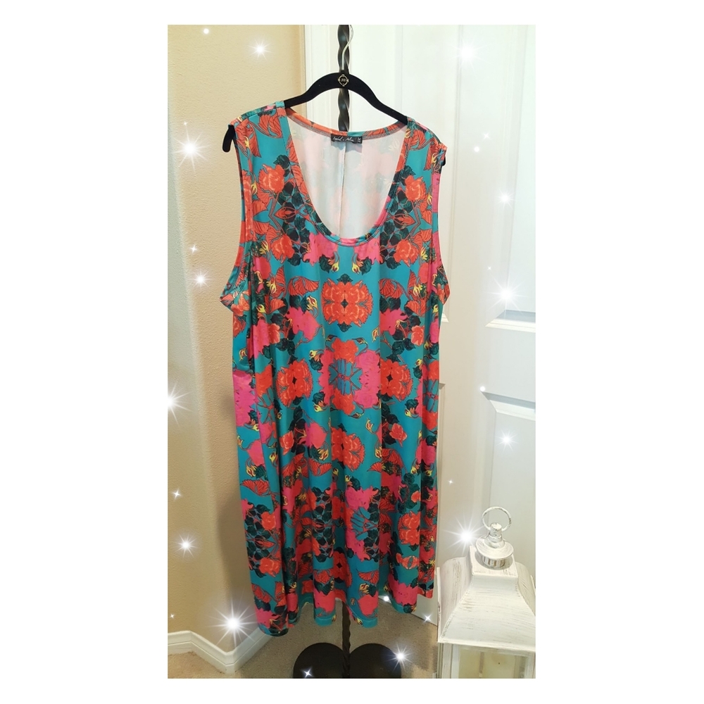 *Sold*Floral Geometric Dress Sleeveless